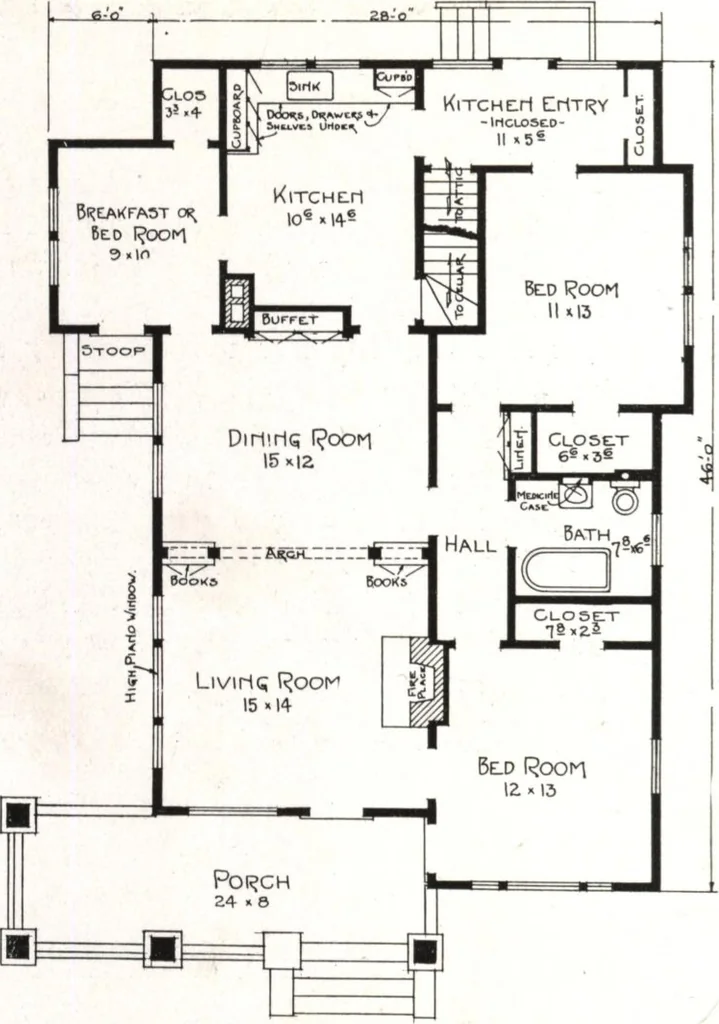 An illustration from West coast bungalows, 1913, leaf 9