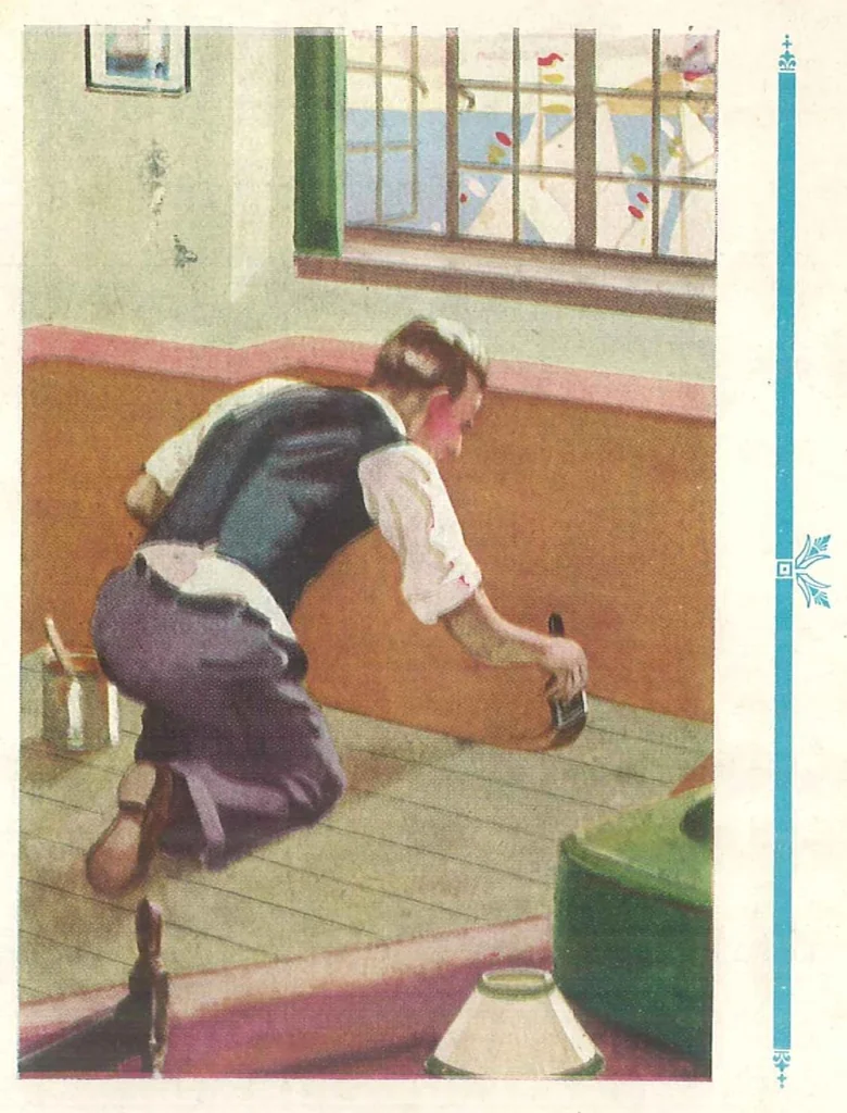 An illustration from Easy steps in painting : how to enamel, how to paint a house, how to varnish and other facts..., 1930, leaf 15