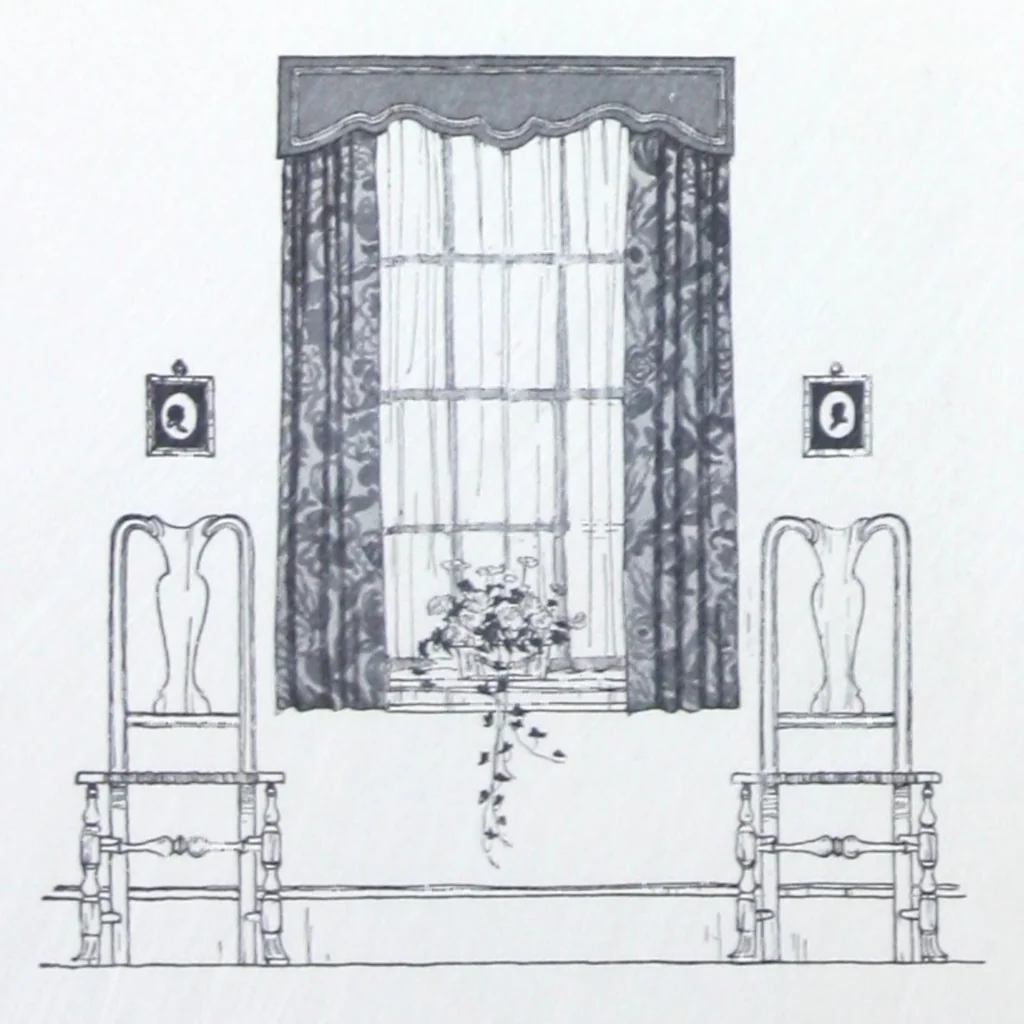 An illustration from Color, the secret of beautiful homes / by Ethel Davis Seal ; illustrations by Marion H. Dismant., 1928, leaf 17