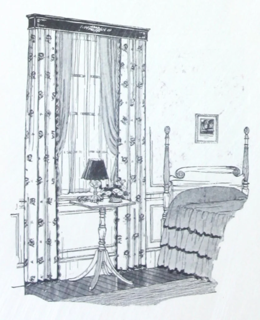 An illustration from Color, the secret of beautiful homes / by Ethel Davis Seal ; illustrations by Marion H. Dismant., 1928, leaf 21