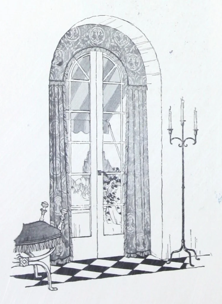 An illustration from Color, the secret of beautiful homes / by Ethel Davis Seal ; illustrations by Marion H. Dismant., 1928, leaf 9