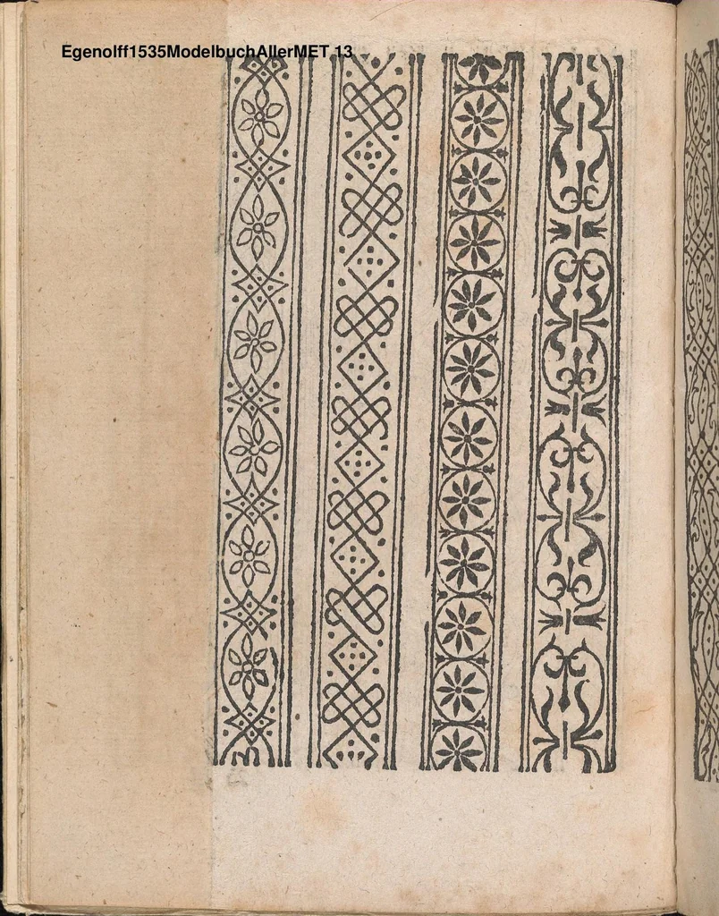 An illustration from Modelbuch aller art nehens und stickens, 1535, leaf 12