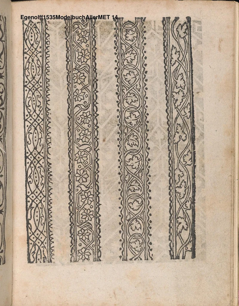 An illustration from Modelbuch aller art nehens und stickens, 1535, leaf 13