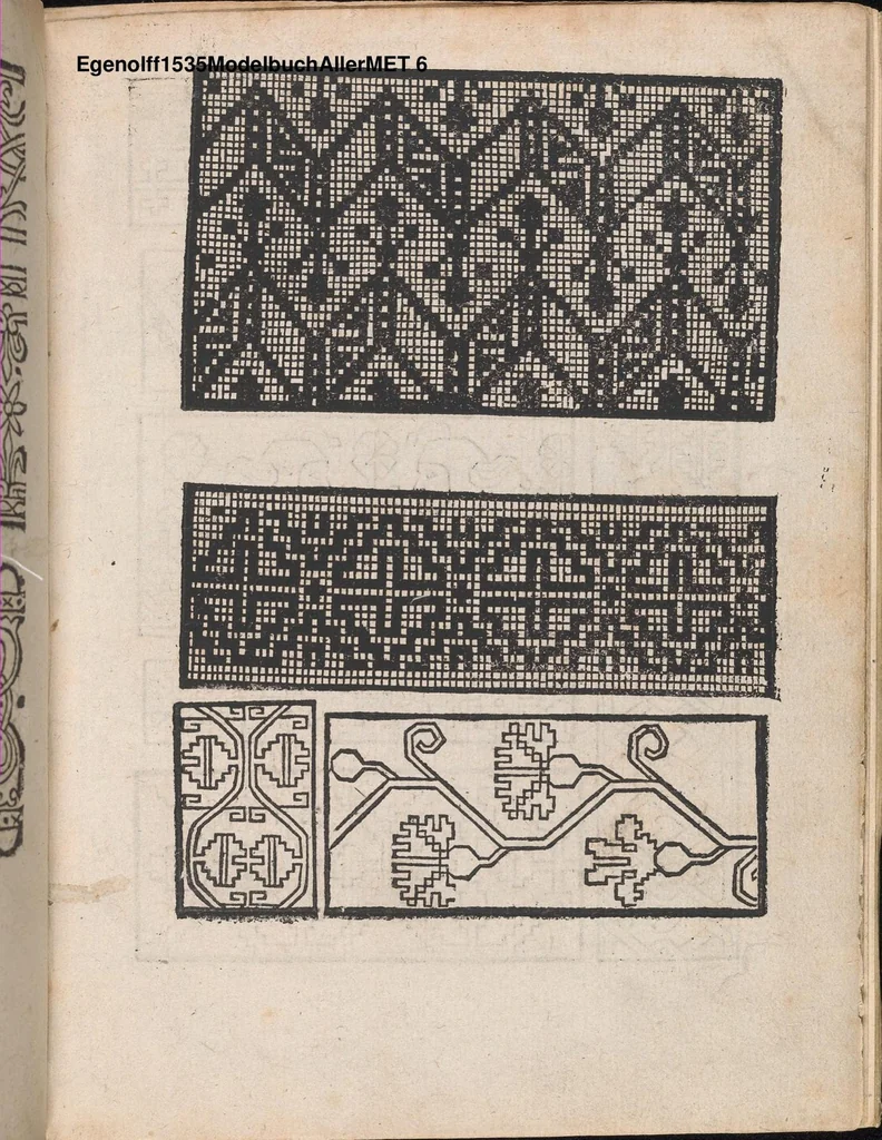 An illustration from Modelbuch aller art nehens und stickens, 1535, leaf 5
