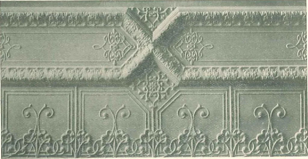 An illustration from Encaustic metal enameled ceilings and sidewalls., 1906, leaf 21