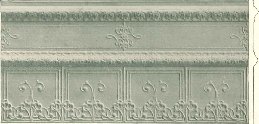 An illustration from Encaustic metal enameled ceilings and sidewalls., 1906, leaf 21