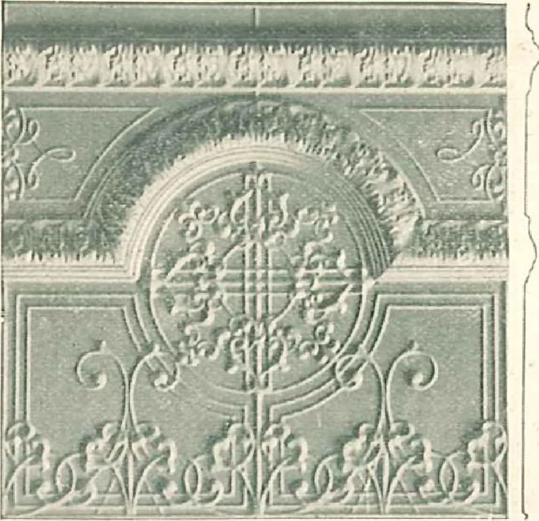An illustration from Encaustic metal enameled ceilings and sidewalls., 1906, leaf 21