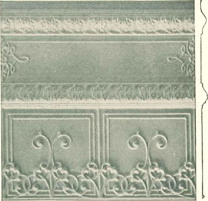 An illustration from Encaustic metal enameled ceilings and sidewalls., 1906, leaf 21