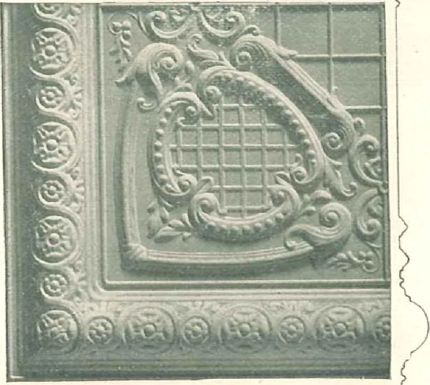 An illustration from Encaustic metal enameled ceilings and sidewalls., 1906, leaf 22