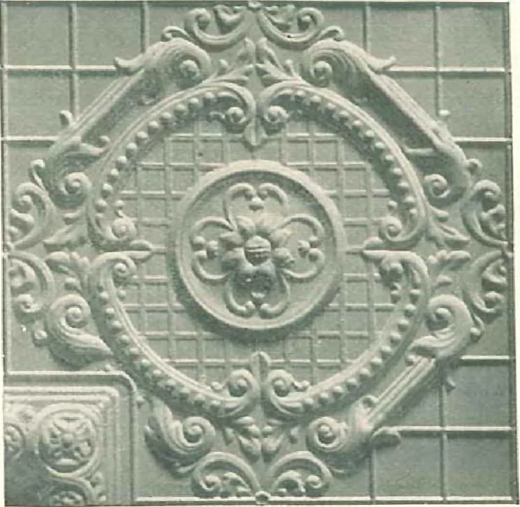 An illustration from Encaustic metal enameled ceilings and sidewalls., 1906, leaf 22