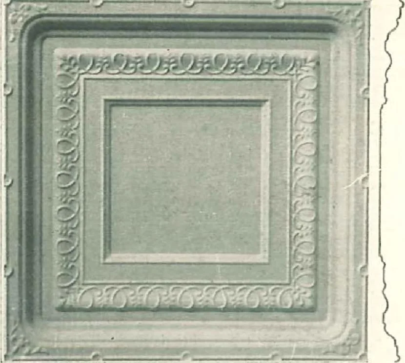An illustration from Encaustic metal enameled ceilings and sidewalls., 1906, leaf 23