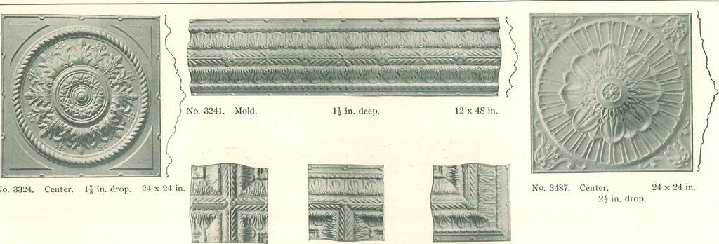 An illustration from Encaustic metal enameled ceilings and sidewalls., 1906, leaf 24