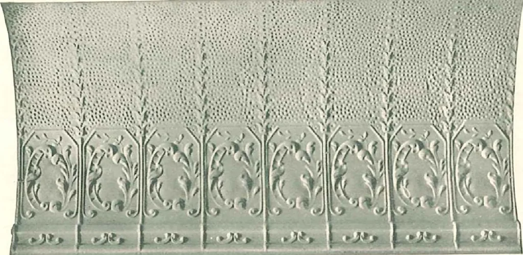 An illustration from Encaustic metal enameled ceilings and sidewalls., 1906, leaf 25