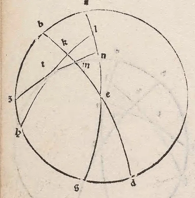 An illustration from Epytoma Ioa[n]nis de Mo[n]te Regio in Almagestu[m] Ptolomei, leaf 132