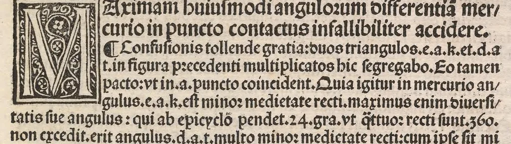 An illustration from Epytoma Ioa[n]nis de Mo[n]te Regio in Almagestu[m] Ptolomei, leaf 209