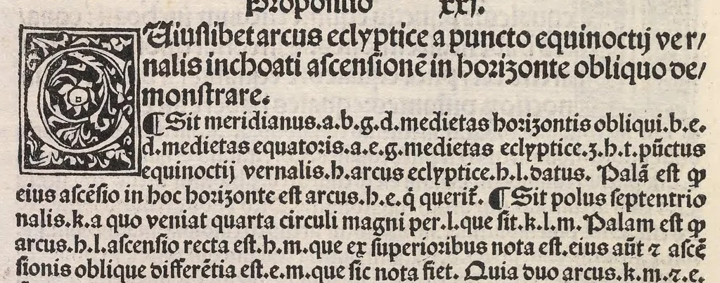 An illustration from Epytoma Ioa[n]nis de Mo[n]te Regio in Almagestu[m] Ptolomei, leaf 34