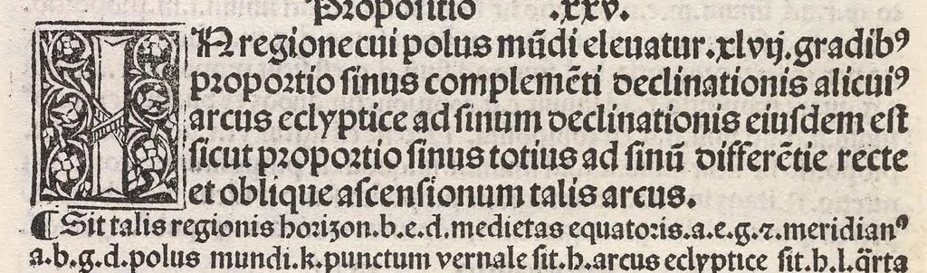 An illustration from Epytoma Ioa[n]nis de Mo[n]te Regio in Almagestu[m] Ptolomei, leaf 36