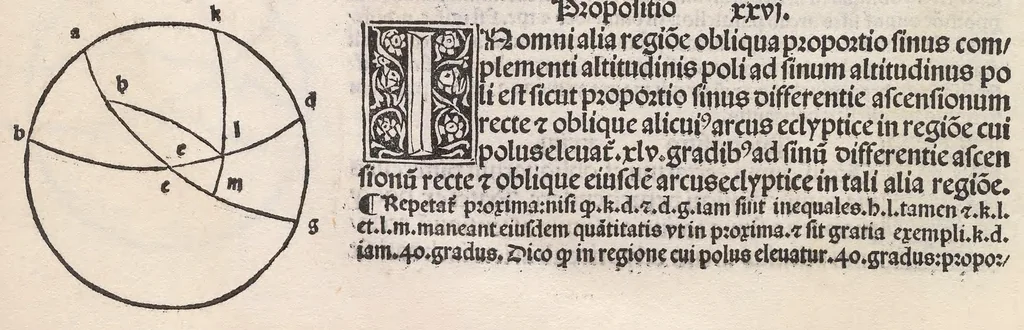An illustration from Epytoma Ioa[n]nis de Mo[n]te Regio in Almagestu[m] Ptolomei, leaf 36