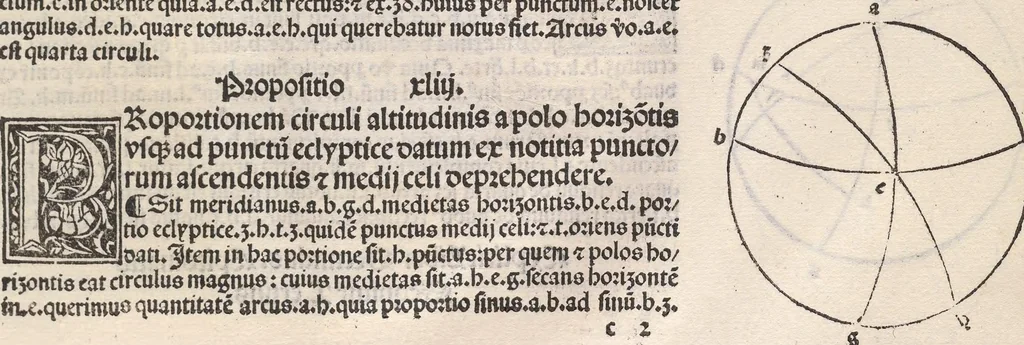 An illustration from Epytoma Ioa[n]nis de Mo[n]te Regio in Almagestu[m] Ptolomei, leaf 43