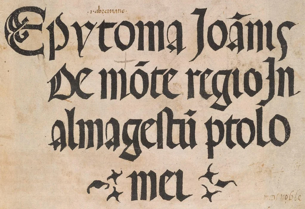 An illustration from Epytoma Ioa[n]nis de Mo[n]te Regio in Almagestu[m] Ptolomei, leaf 5