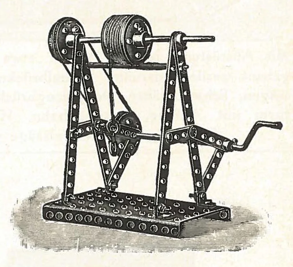 An illustration from Katalog über optische, mechanische und elektrische Spielwaren und Lehrmittel: Metall-Miniaturen, Metall-Bauksten 'E.P. Modello', Nähmaschinen, 1925, leaf 66