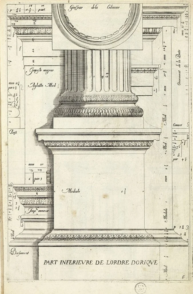 An illustration from Les Cinq ordres de colomnes et plusieurs pièces d'architecture tirées du très excellent architecte Vincent Scamozze et autres..., 1646, leaf 11