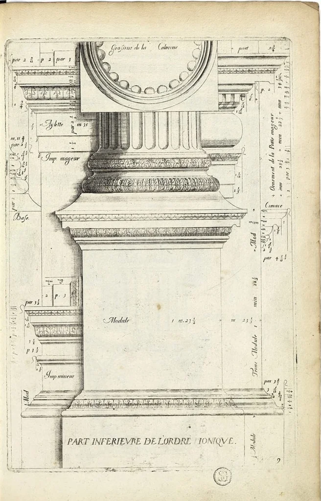 An illustration from Les Cinq ordres de colomnes et plusieurs pièces d'architecture tirées du très excellent architecte Vincent Scamozze et autres..., 1646, leaf 15