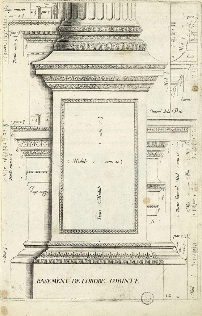 An illustration from Les Cinq ordres de colomnes et plusieurs pièces d'architecture tirées du très excellent architecte Vincent Scamozze et autres..., 1646, leaf 18