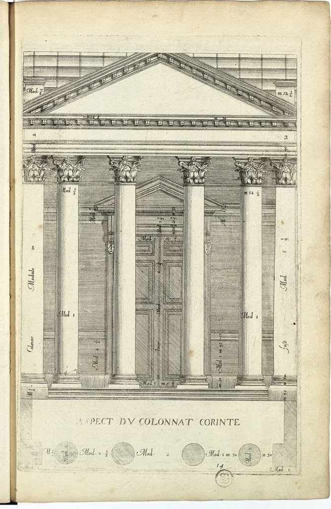 An illustration from Les Cinq ordres de colomnes et plusieurs pièces d'architecture tirées du très excellent architecte Vincent Scamozze et autres..., 1646, leaf 20