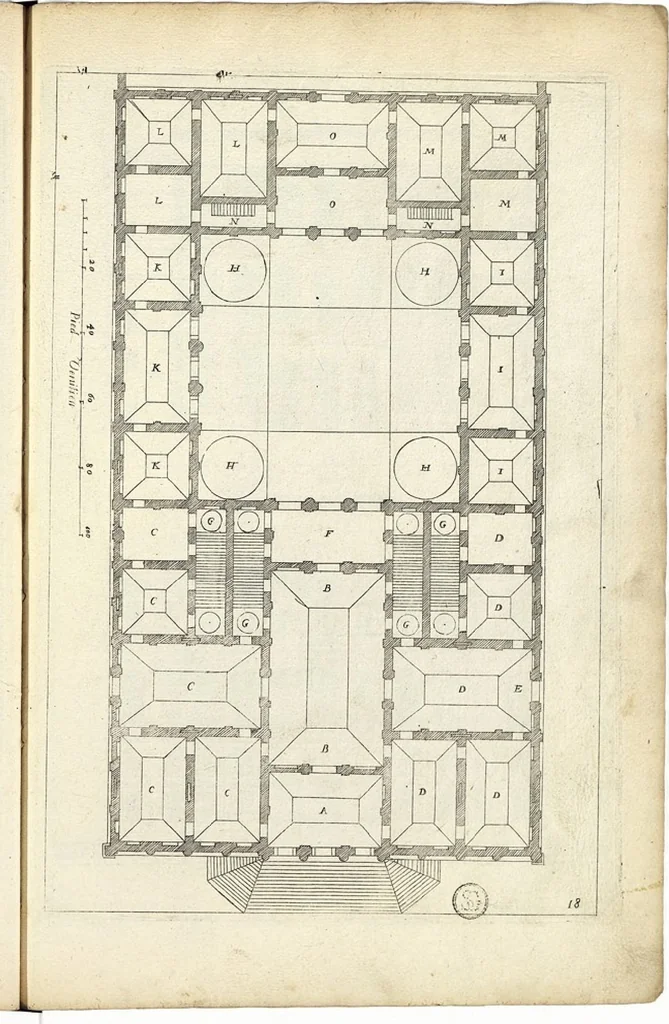 An illustration from Les Cinq ordres de colomnes et plusieurs pièces d'architecture tirées du très excellent architecte Vincent Scamozze et autres..., 1646, leaf 24
