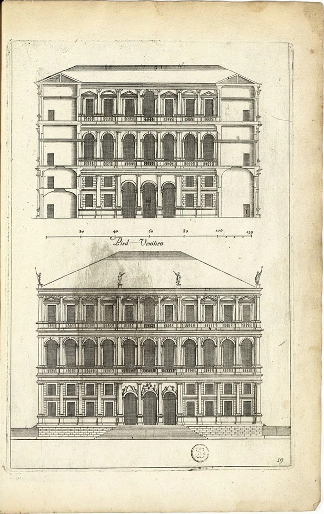 An illustration from Les Cinq ordres de colomnes et plusieurs pièces d'architecture tirées du très excellent architecte Vincent Scamozze et autres..., 1646, leaf 25