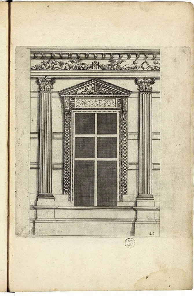 An illustration from Les Cinq ordres de colomnes et plusieurs pièces d'architecture tirées du très excellent architecte Vincent Scamozze et autres..., 1646, leaf 32