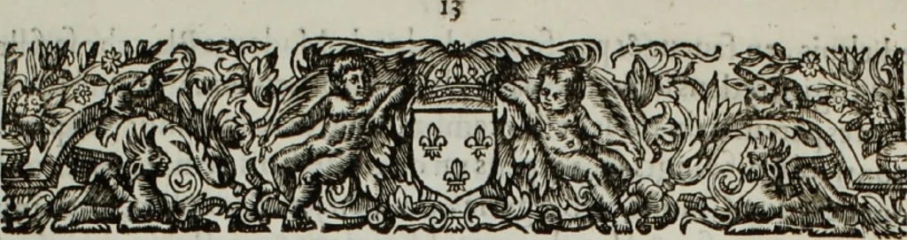 An illustration from Au Roy, pour les pauvres Religieuses, Abbesse et Convent de Nostre-Dame de l'Humilité de Lonchamp [sic] [Suivi de: Epitaphe de Madame Blanche Extraict des registres du Conseil d'Estat sur ce qui a esté représenté au Roy par les Religieuses, Abbesse et Convent de la Maison de Lonchamp.] [1661], 1662, leaf 12