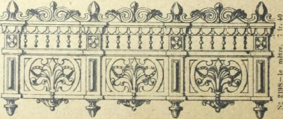 An illustration from Fabrique d'ornements en zinc : cuivre, plomb, tole, pour le batiment : execution d'apres dessins, 1910, leaf 105