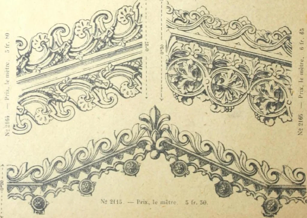 An illustration from Fabrique d'ornements en zinc : cuivre, plomb, tole, pour le batiment : execution d'apres dessins, 1910, leaf 109