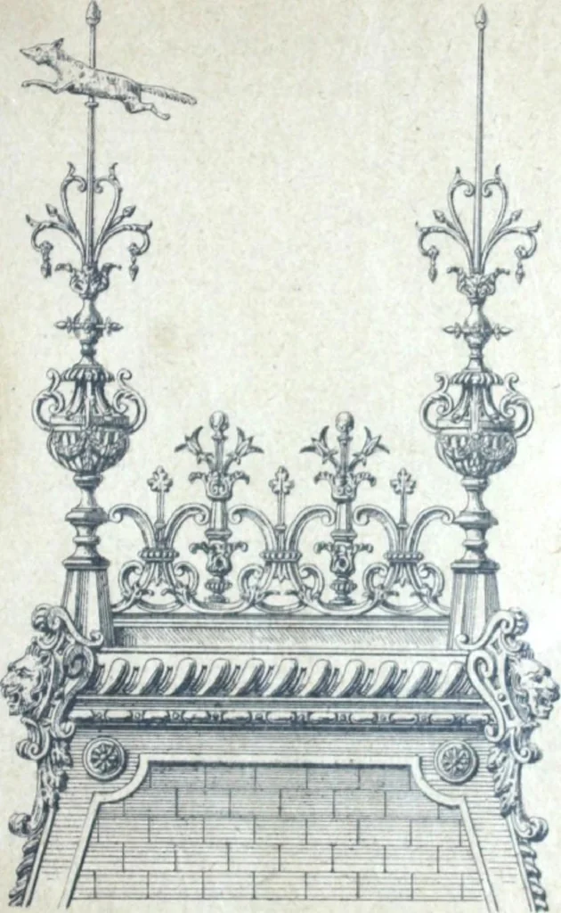 An illustration from Fabrique d'ornements en zinc : cuivre, plomb, tole, pour le batiment : execution d'apres dessins, 1910, leaf 12