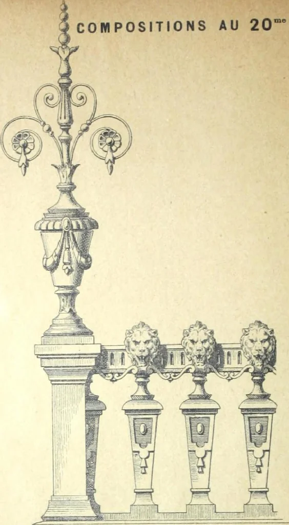 An illustration from Fabrique d'ornements en zinc : cuivre, plomb, tole, pour le batiment : execution d'apres dessins, 1910, leaf 13