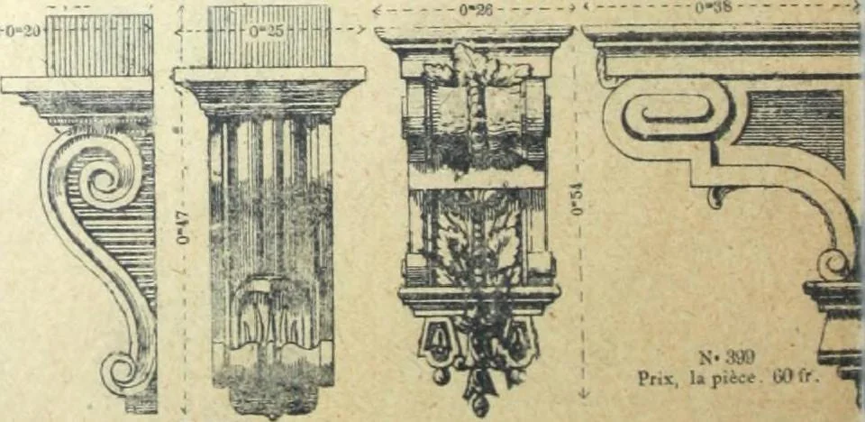An illustration from Fabrique d'ornements en zinc : cuivre, plomb, tole, pour le batiment : execution d'apres dessins, 1910, leaf 131