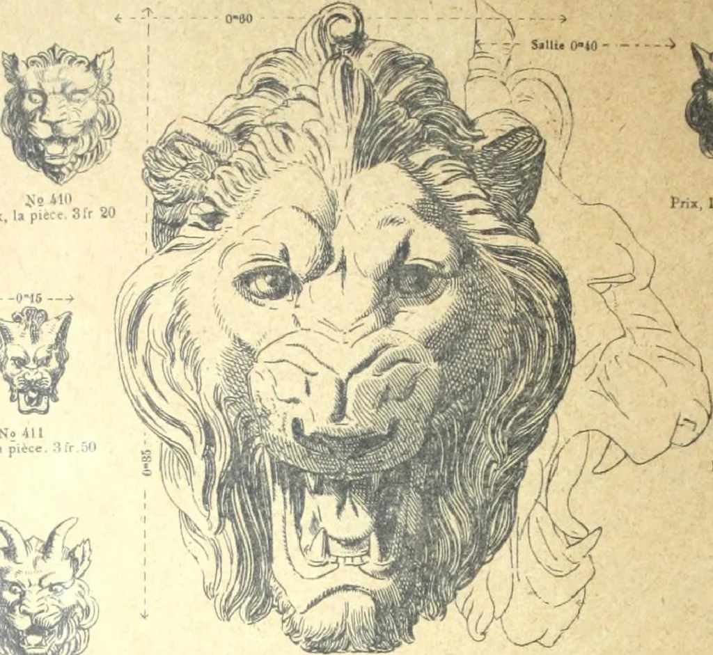 An illustration from Fabrique d'ornements en zinc : cuivre, plomb, tole, pour le batiment : execution d'apres dessins, 1910, leaf 141