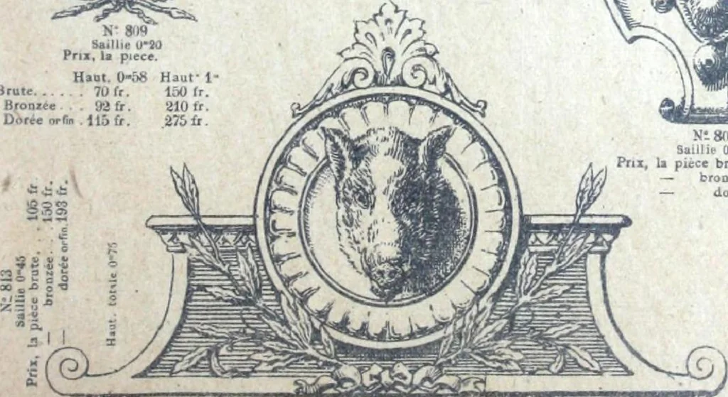 An illustration from Fabrique d'ornements en zinc : cuivre, plomb, tole, pour le batiment : execution d'apres dessins, 1910, leaf 148