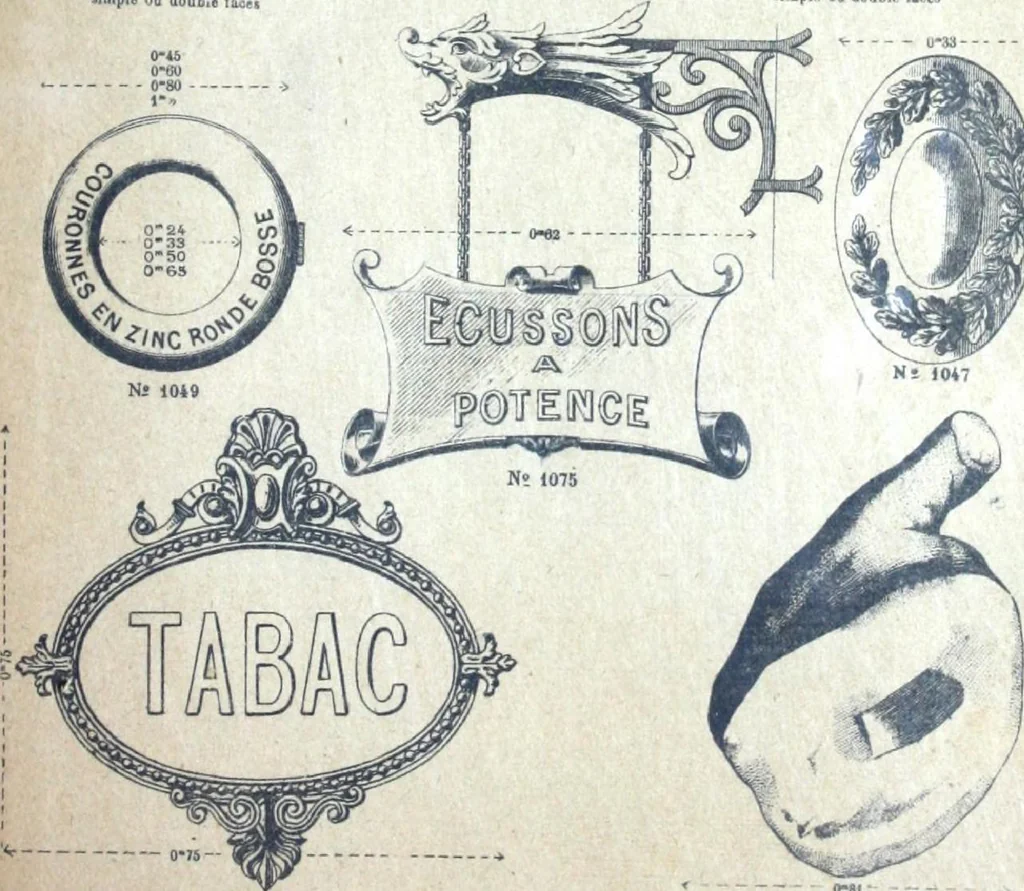 An illustration from Fabrique d'ornements en zinc : cuivre, plomb, tole, pour le batiment : execution d'apres dessins, 1910, leaf 150
