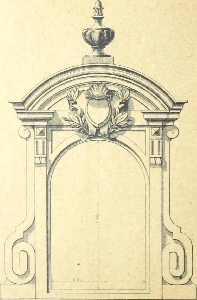 An illustration from Fabrique d'ornements en zinc : cuivre, plomb, tole, pour le batiment : execution d'apres dessins, 1910, leaf 21
