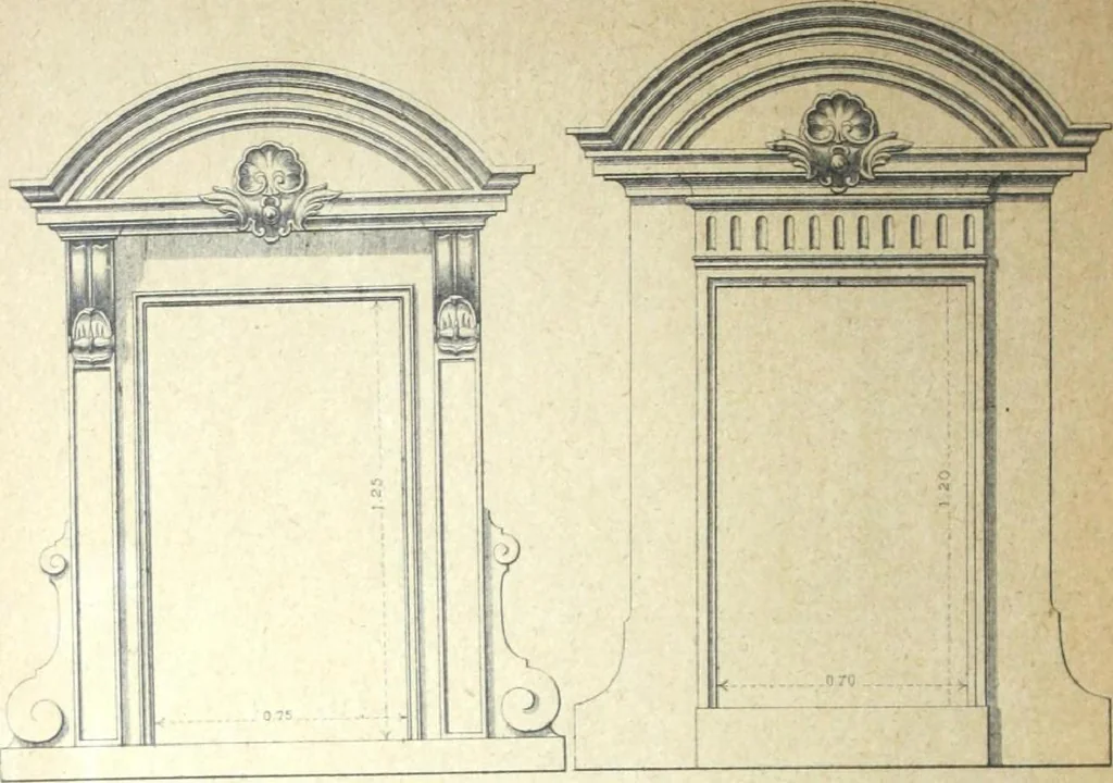 An illustration from Fabrique d'ornements en zinc : cuivre, plomb, tole, pour le batiment : execution d'apres dessins, 1910, leaf 25