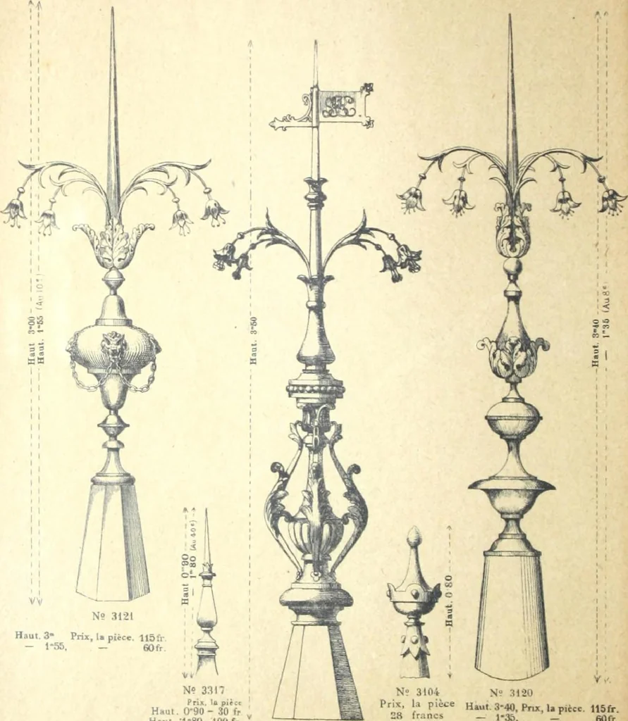 An illustration from Fabrique d'ornements en zinc : cuivre, plomb, tole, pour le batiment : execution d'apres dessins, 1910, leaf 43