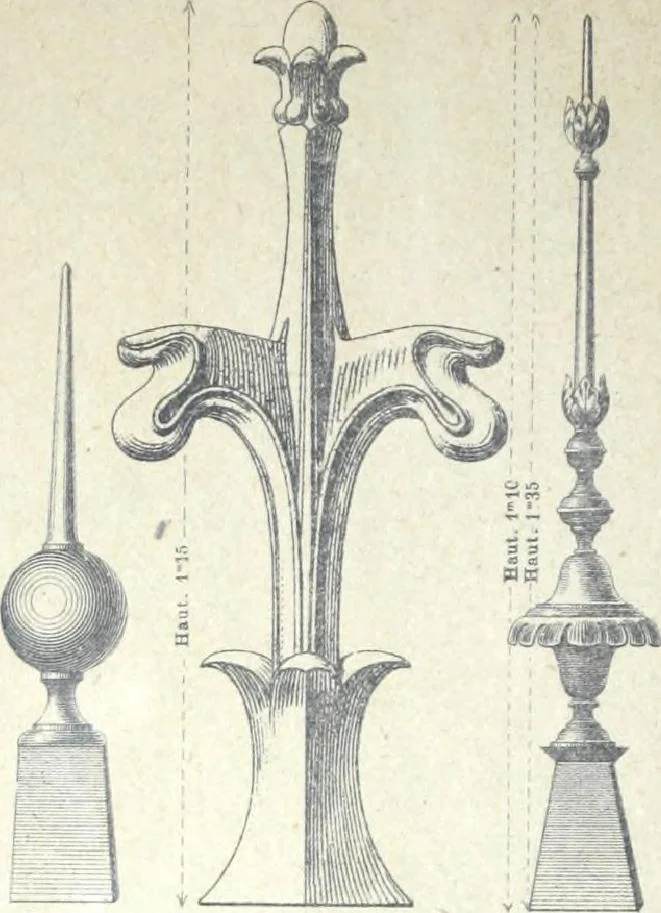 An illustration from Fabrique d'ornements en zinc : cuivre, plomb, tole, pour le batiment : execution d'apres dessins, 1910, leaf 49