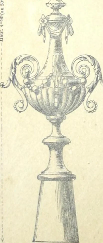 An illustration from Fabrique d'ornements en zinc : cuivre, plomb, tole, pour le batiment : execution d'apres dessins, 1910, leaf 51