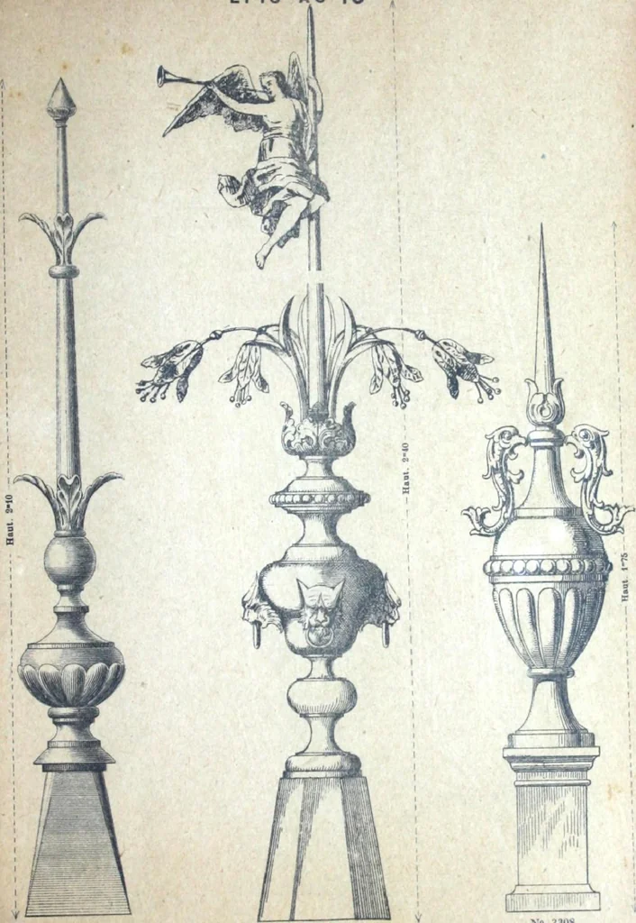 An illustration from Fabrique d'ornements en zinc : cuivre, plomb, tole, pour le batiment : execution d'apres dessins, 1910, leaf 52