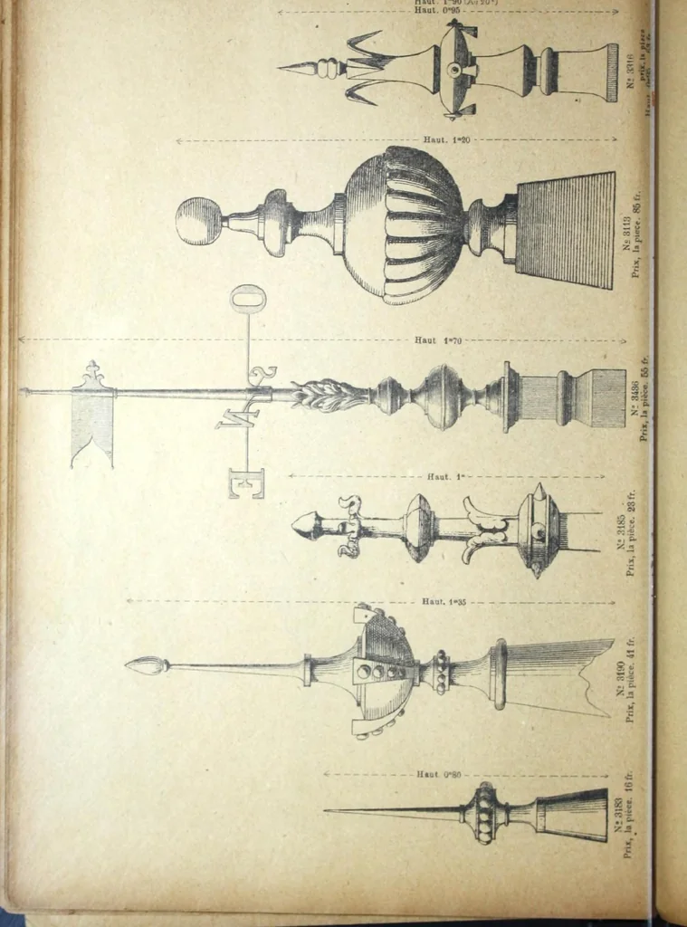 An illustration from Fabrique d'ornements en zinc : cuivre, plomb, tole, pour le batiment : execution d'apres dessins, 1910, leaf 59