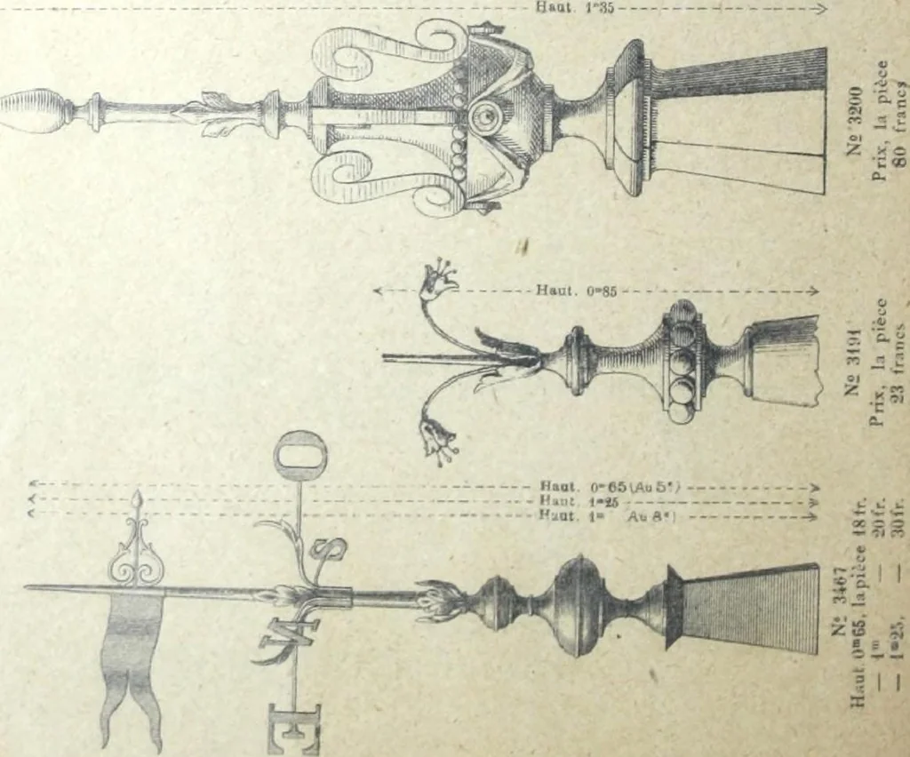 An illustration from Fabrique d'ornements en zinc : cuivre, plomb, tole, pour le batiment : execution d'apres dessins, 1910, leaf 69