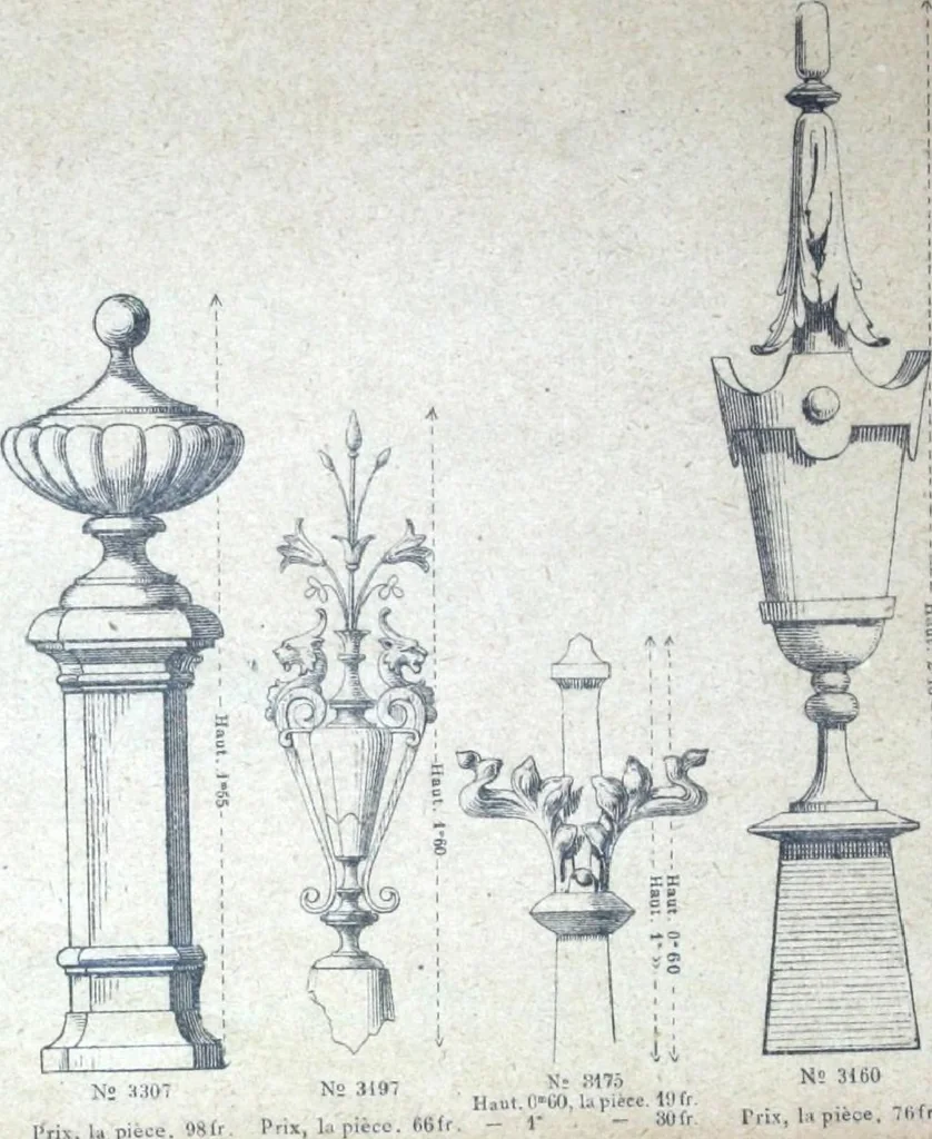 An illustration from Fabrique d'ornements en zinc : cuivre, plomb, tole, pour le batiment : execution d'apres dessins, 1910, leaf 70